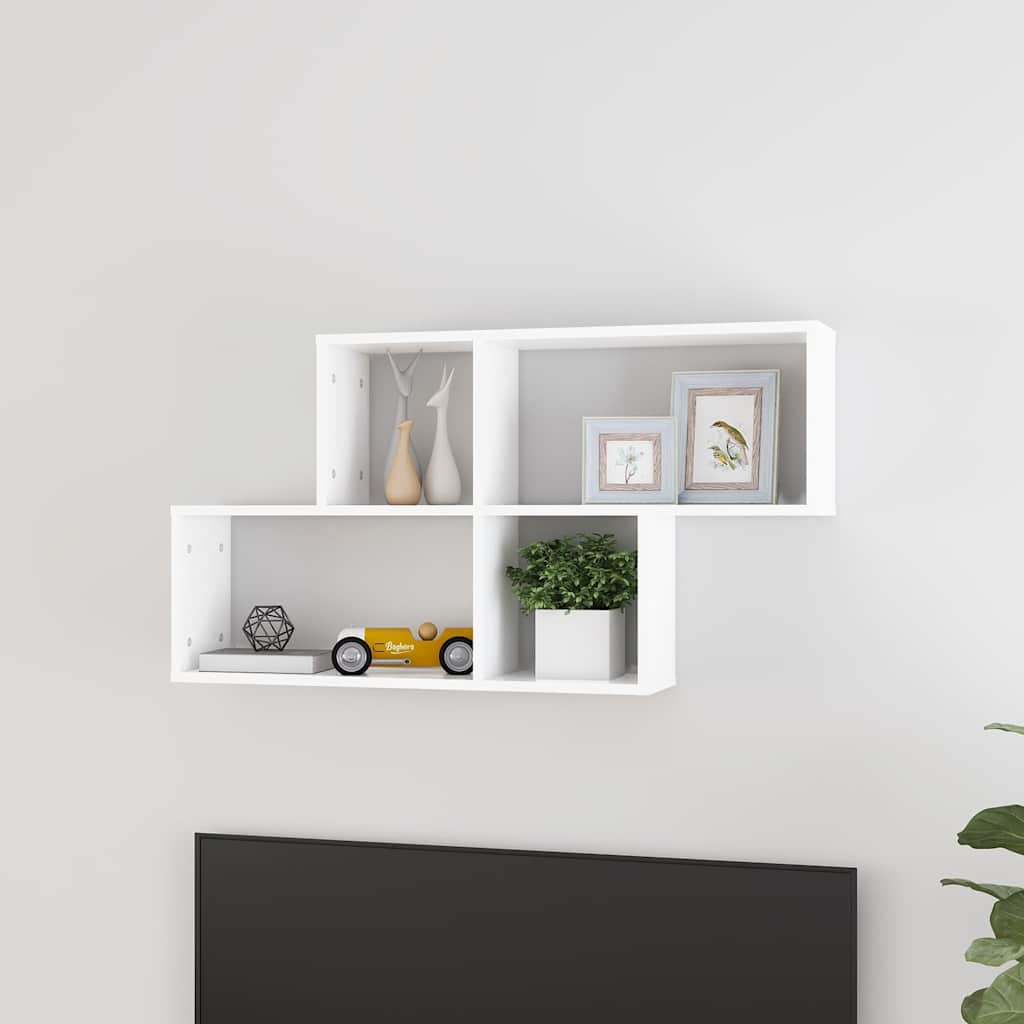 807160 vidaXL Wall Shelf White 100x18x53 cm Engineered Wood