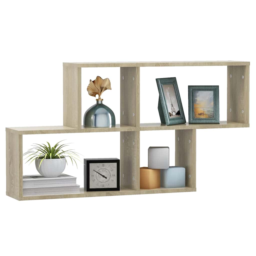 807163 vidaXL Wall Shelf Sonoma Oak 100x18x53 cm Engineered Wood