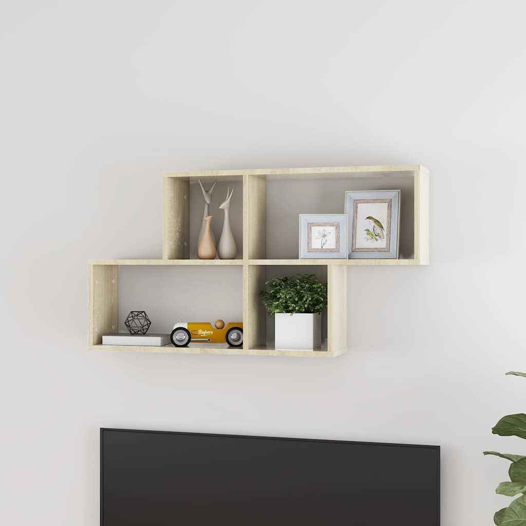 807163 vidaXL Wall Shelf Sonoma Oak 100x18x53 cm Engineered Wood