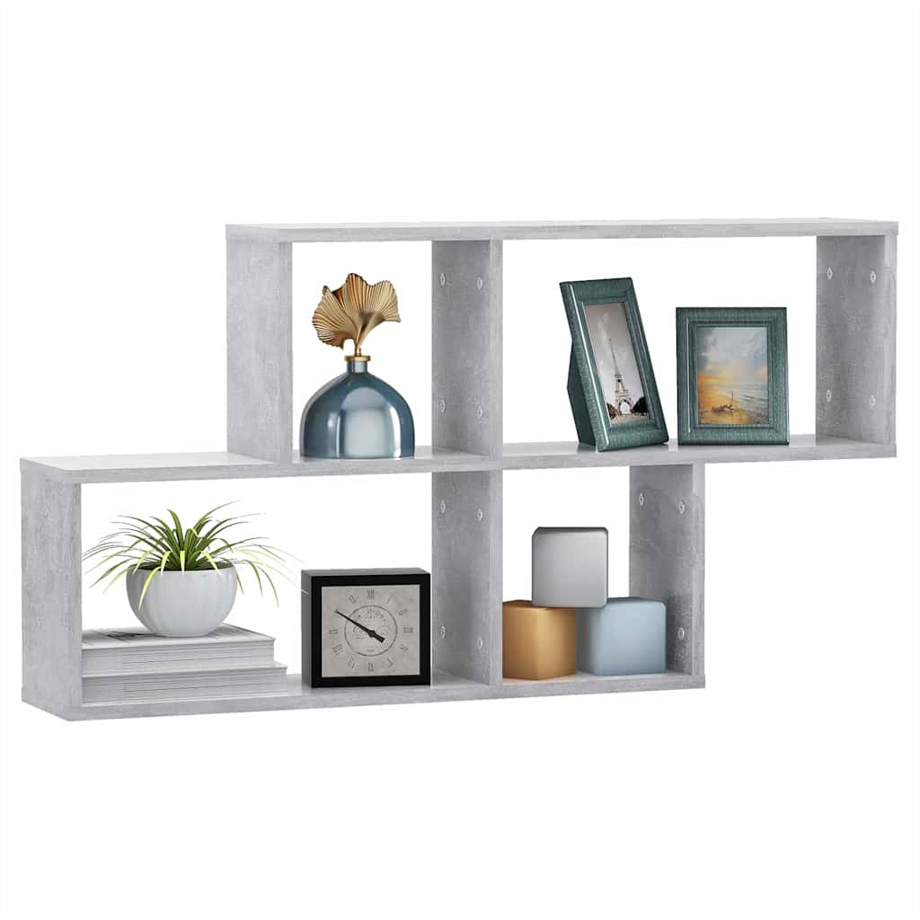 807164 vidaXL Wall Shelf Concrete Grey 100x18x53 cm Engineered Wood