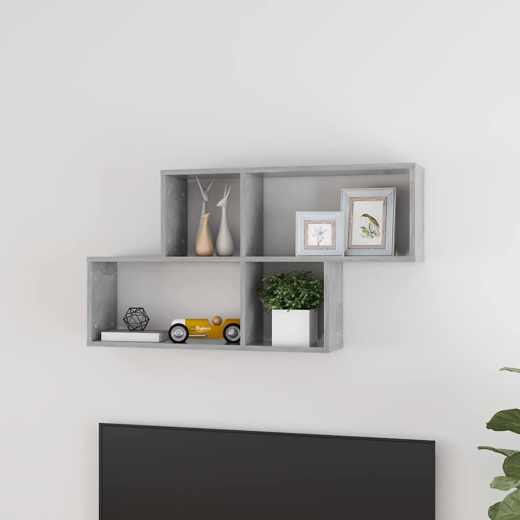 807164 vidaXL Wall Shelf Concrete Grey 100x18x53 cm Engineered Wood