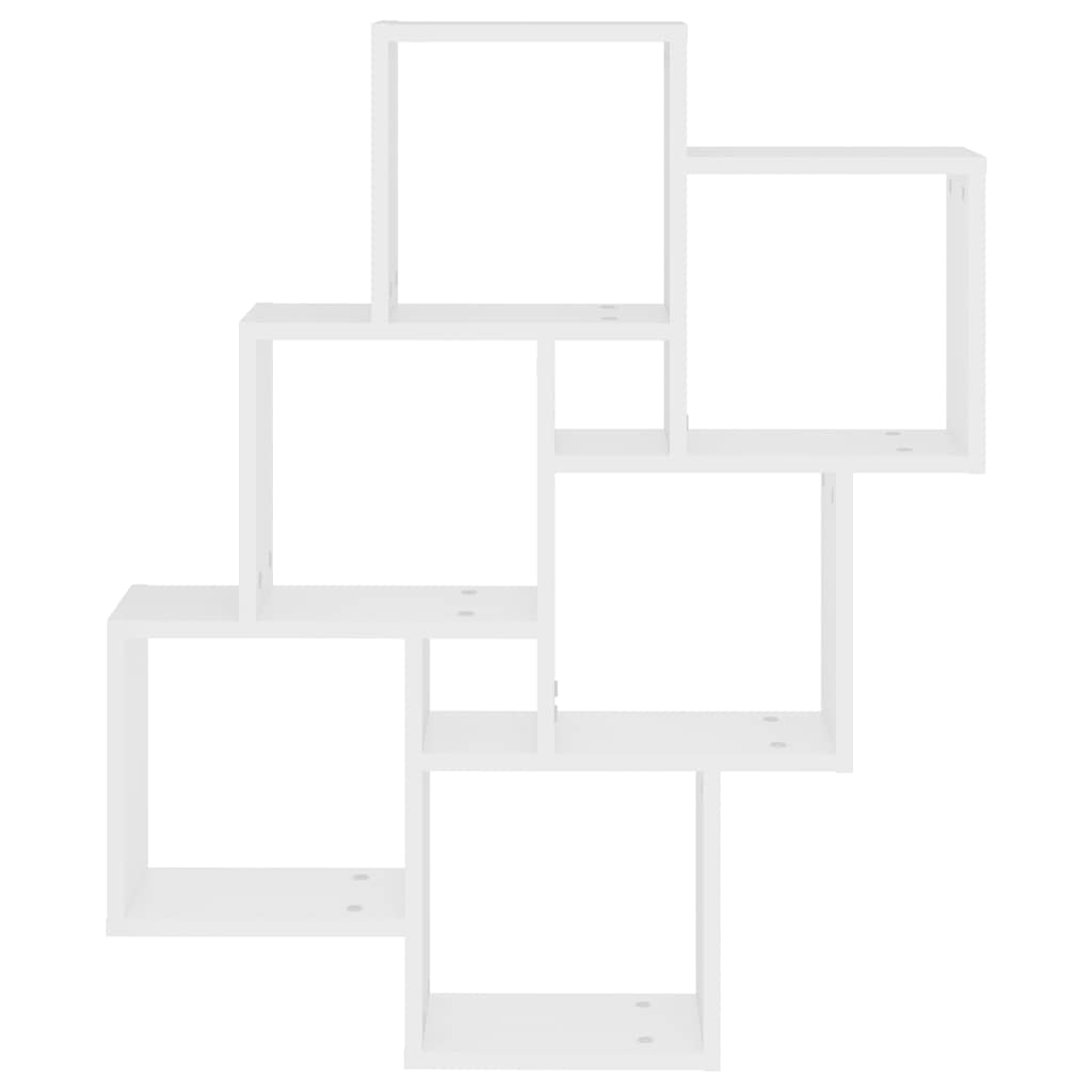 Wall Cube Shelf White 78x15x93 cm Engineered Wood