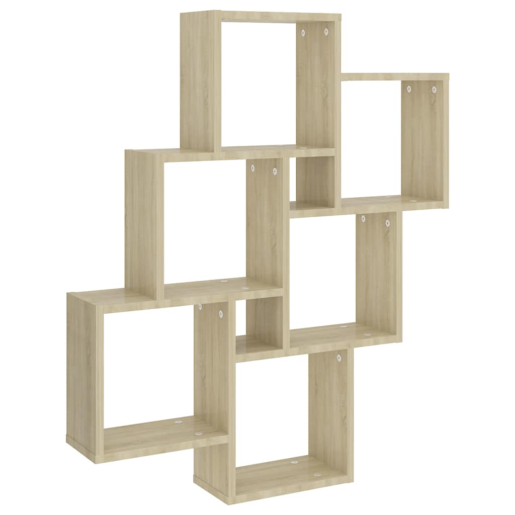807172 vidaXL Wall Cube Shelf Sonoma Oak 78x15x93 cm Engineered Wood