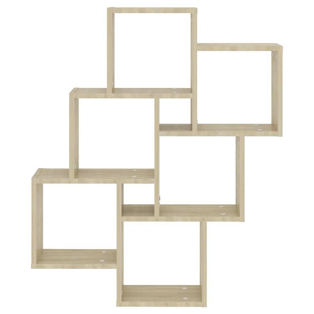 807172 vidaXL Wall Cube Shelf Sonoma Oak 78x15x93 cm Engineered Wood