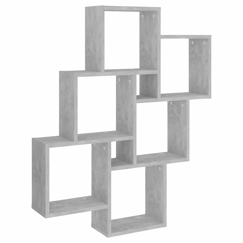 807173 vidaXL Wall Cube Shelf Concrete Grey 78x15x93 cm Engineered Wood