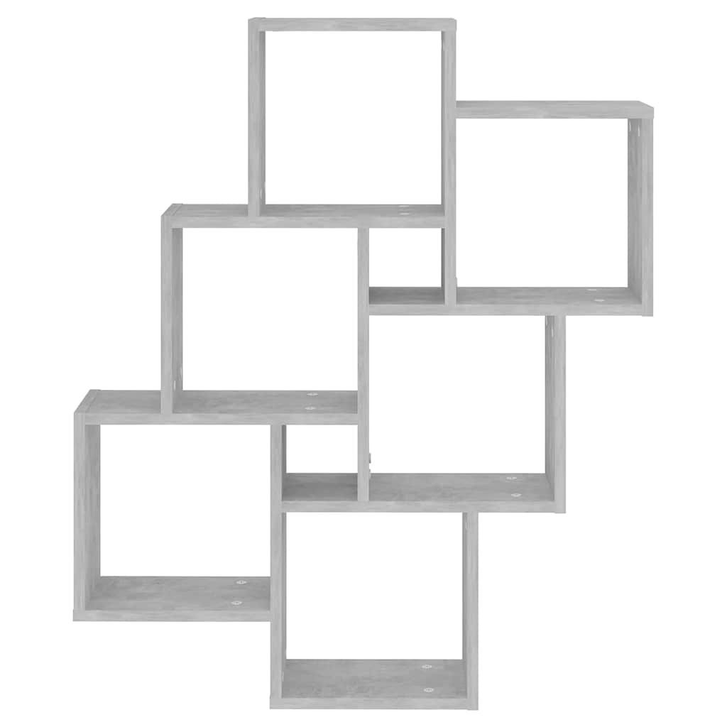 807173 vidaXL Wall Cube Shelf Concrete Grey 78x15x93 cm Engineered Wood
