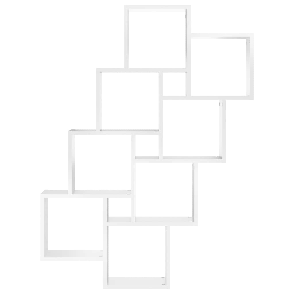 807178 vidaXL Wall Cube Shelf White 90x15x119 cm Engineered Wood
