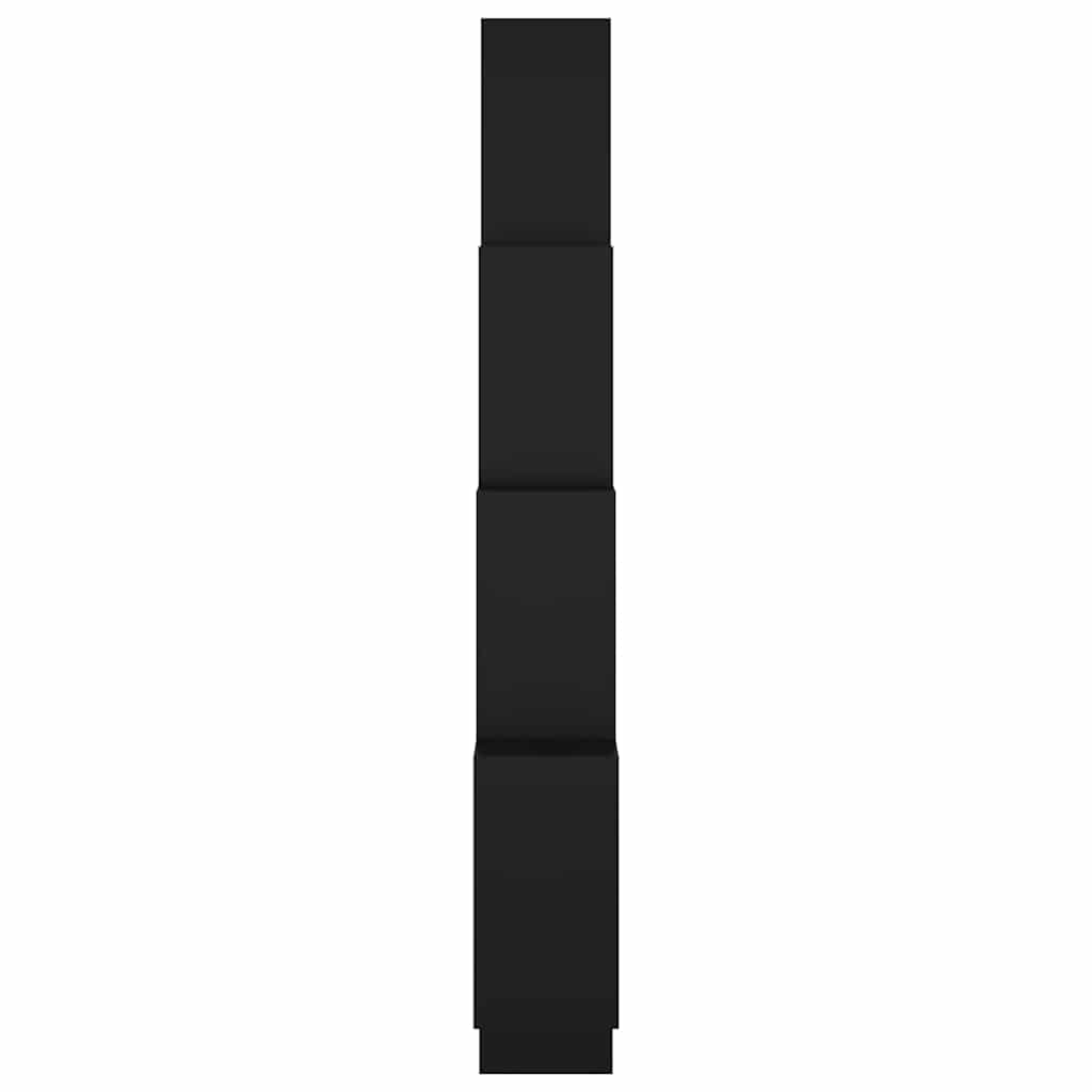 807179 vidaXL Wall Cube Shelf Black 90x15x119 cm Engineered Wood