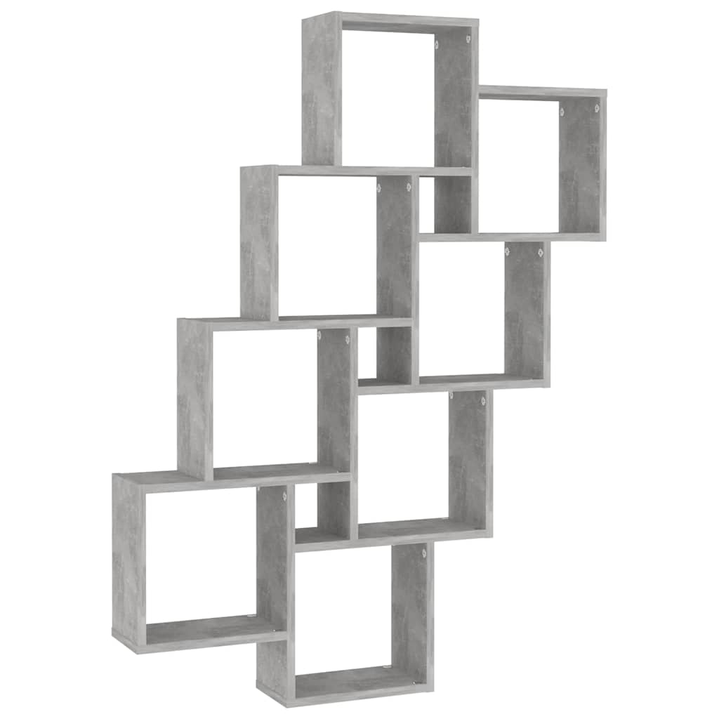 807182 vidaXL Wall Cube Shelf Concrete Grey 90x15x119 cm Engineered Wood