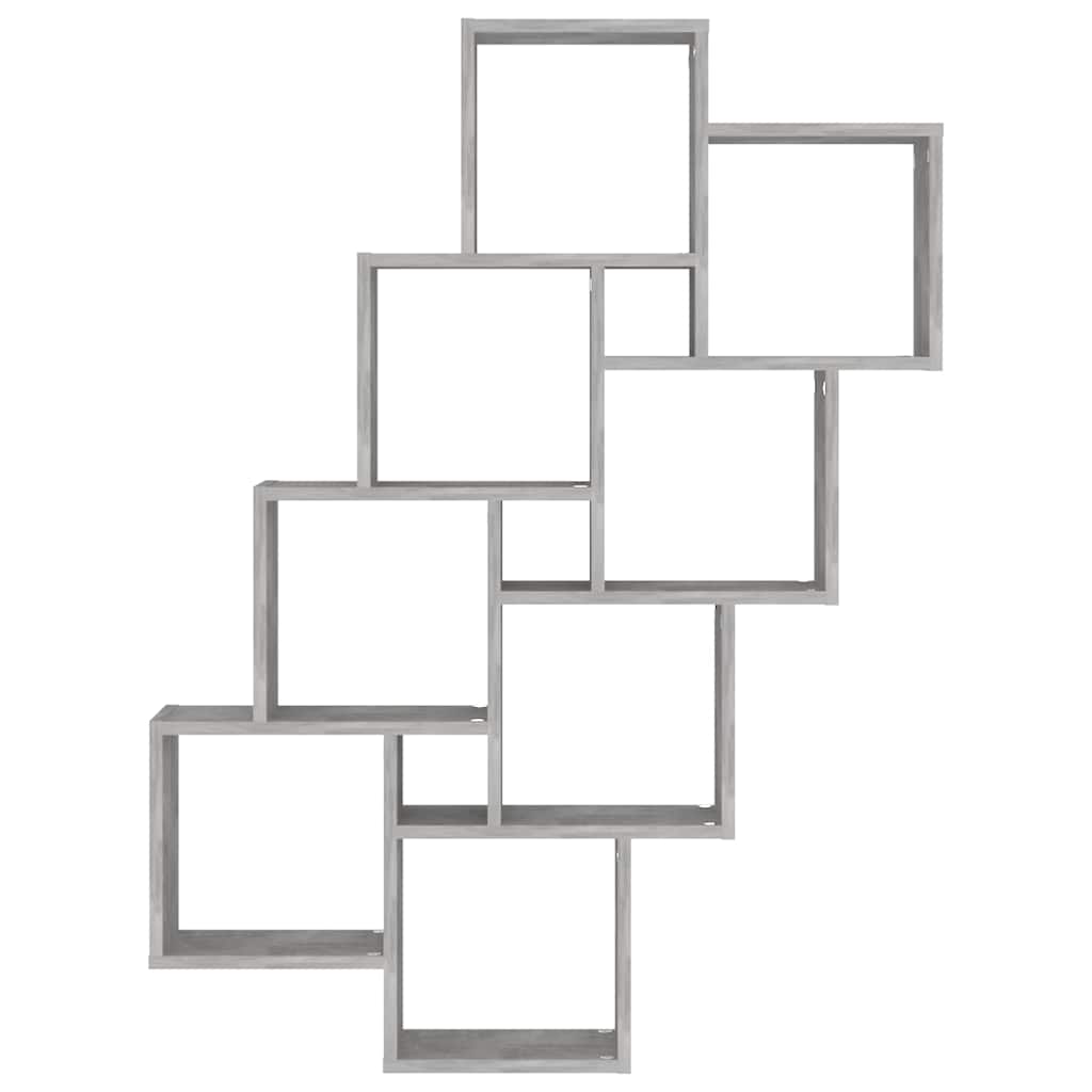 807182 vidaXL Wall Cube Shelf Concrete Grey 90x15x119 cm Engineered Wood
