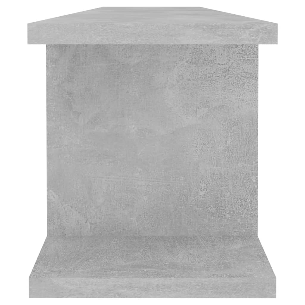 Wall Shelf 2 pcs Concrete Grey 90x18x20 cm Engineered Wood
