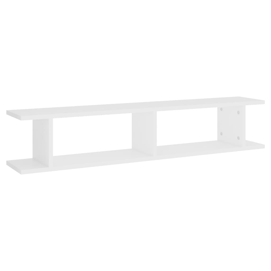 vidaXL Wall Shelf 2 pcs White 105x18x20 cm Engineered Wood