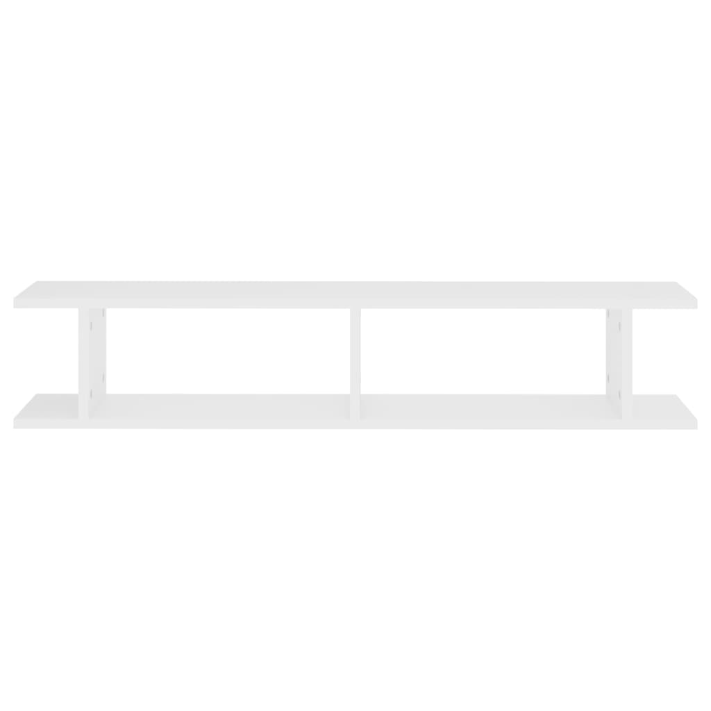 vidaXL Wall Shelf 2 pcs White 105x18x20 cm Engineered Wood