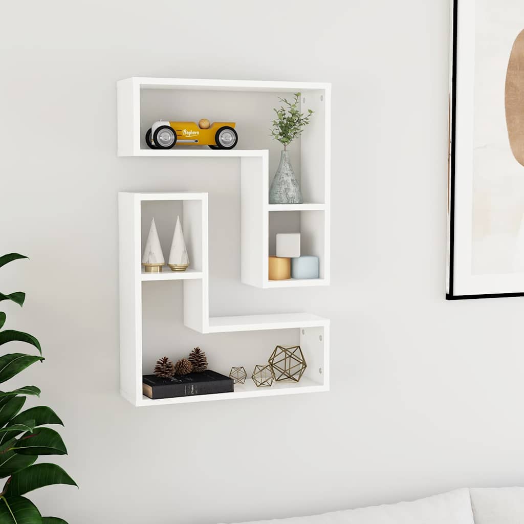 807214 vidaXL Wall Shelves 2 pcs White 50x15x50 cm Engineered Wood