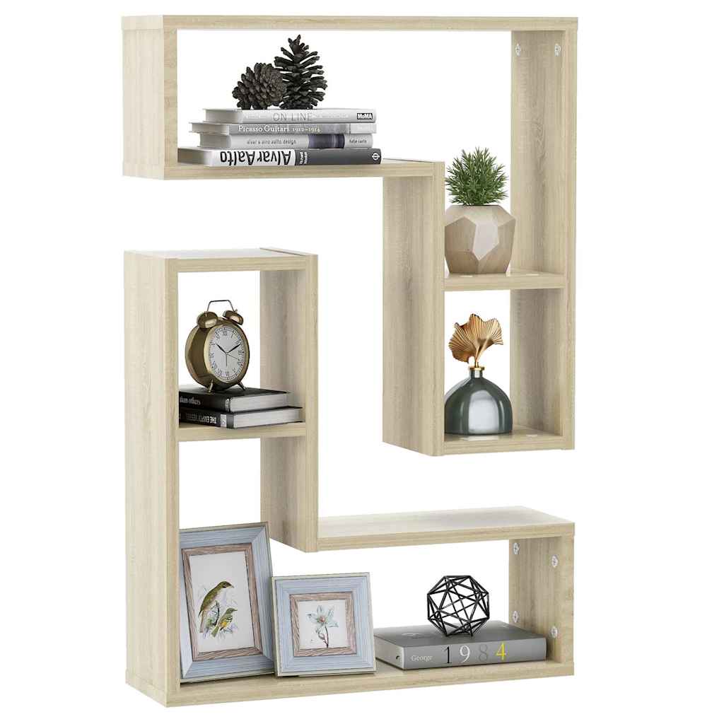 807217 vidaXL Wall Shelves 2 pcs Sonoma Oak 50x15x50 cm Engineered Wood