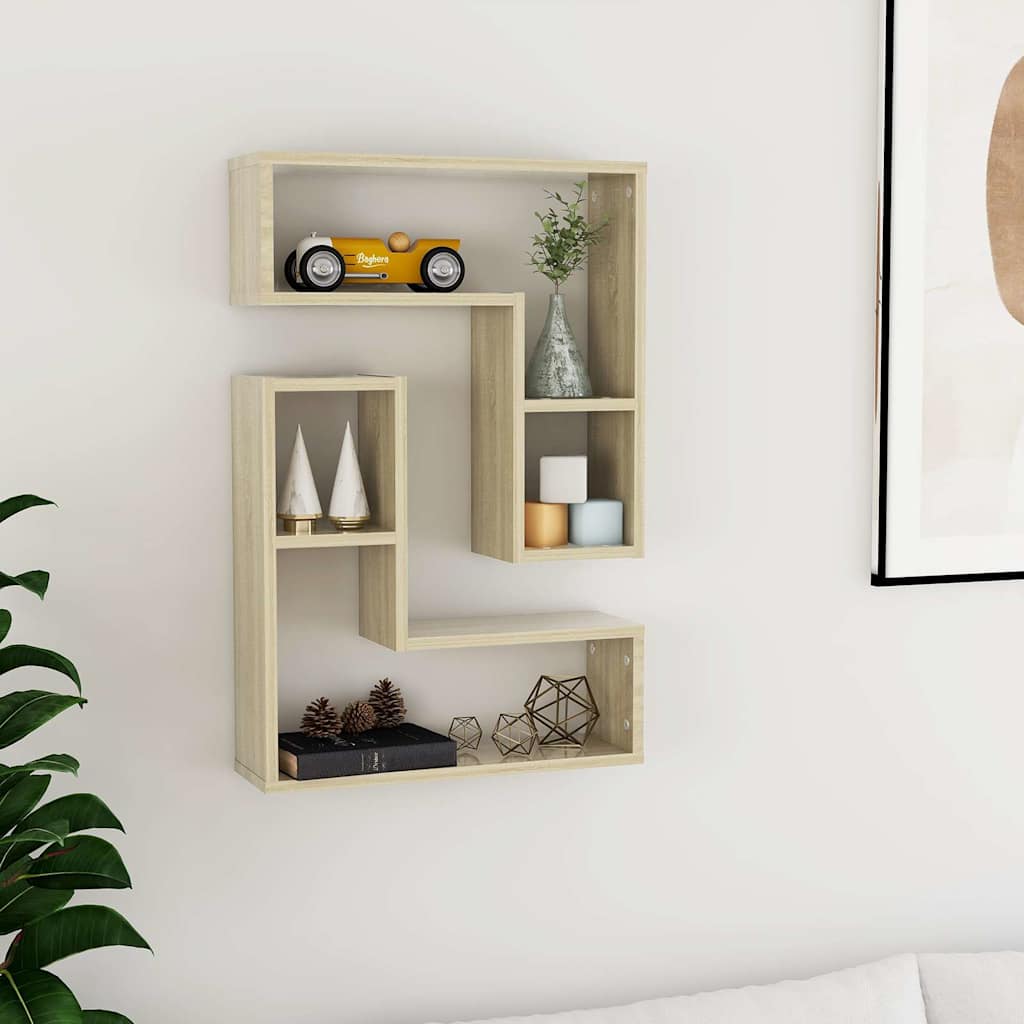 807217 vidaXL Wall Shelves 2 pcs Sonoma Oak 50x15x50 cm Engineered Wood