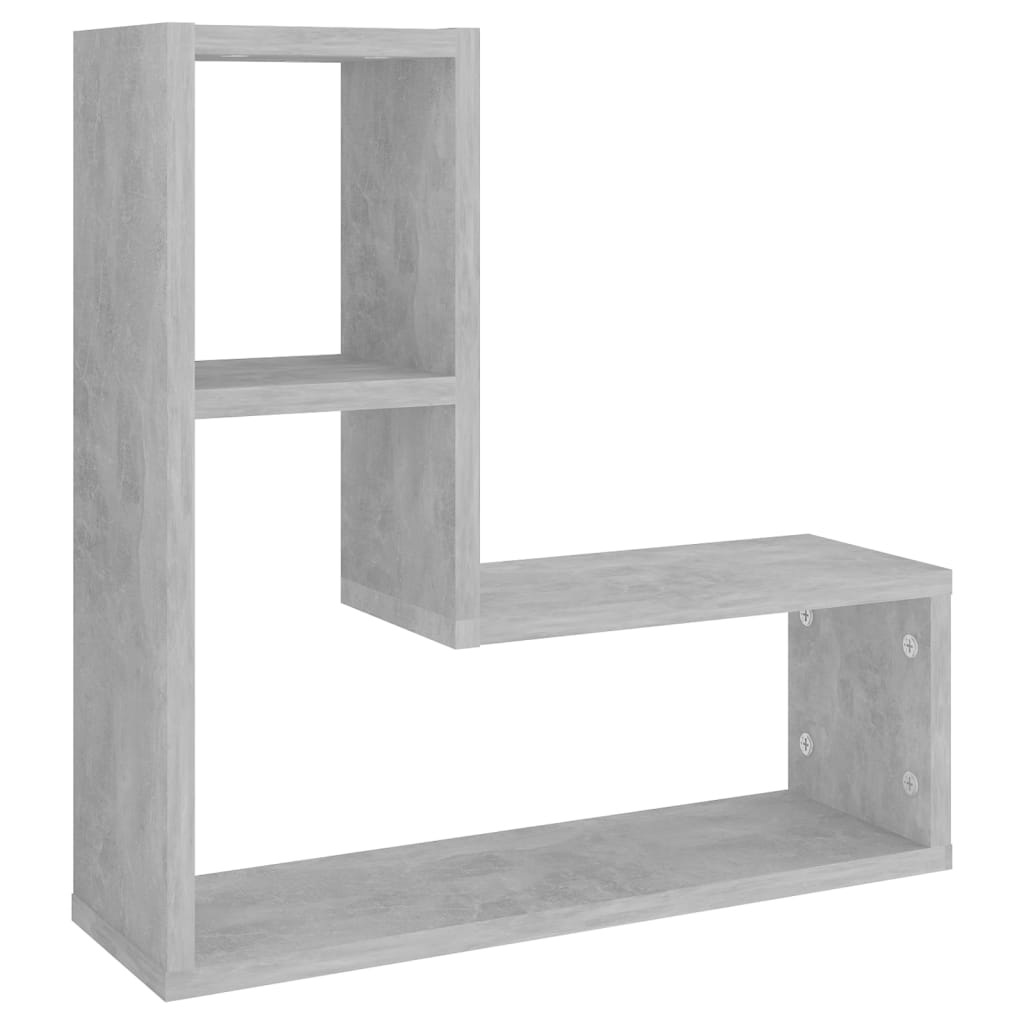 Étagère murale 2 pcs Béton Gris 50x15x50 cm Bois d'ingénierie