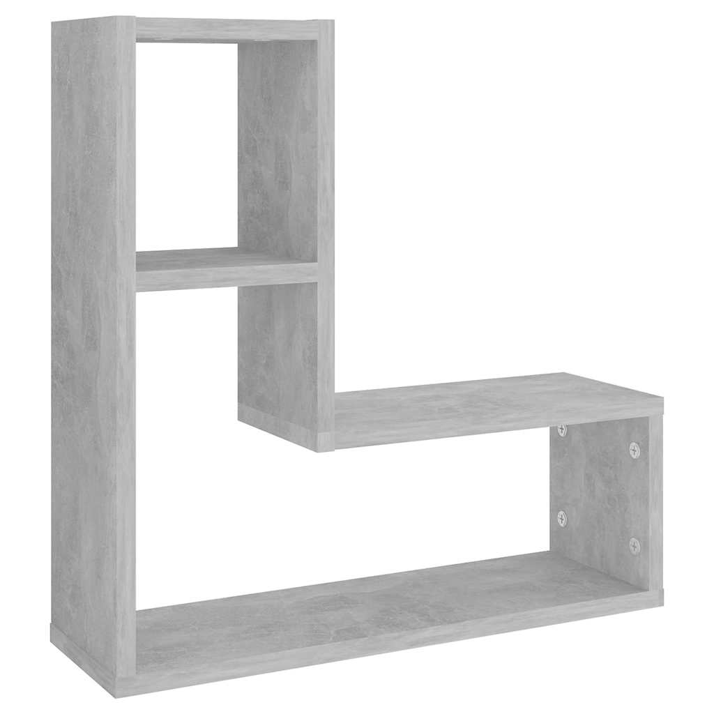 807218 vidaXL Wall Shelves 2 pcs Concrete Grey 50x15x50 cm Engineered Wood