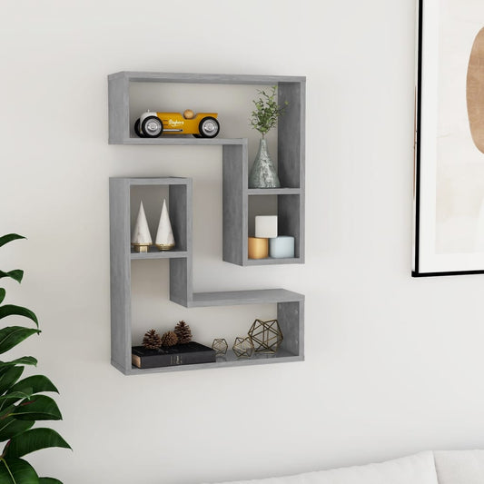 vidaXL Wall Shelf 2 pcs Concrete Grey 50x15x50 cm Engineered Wood