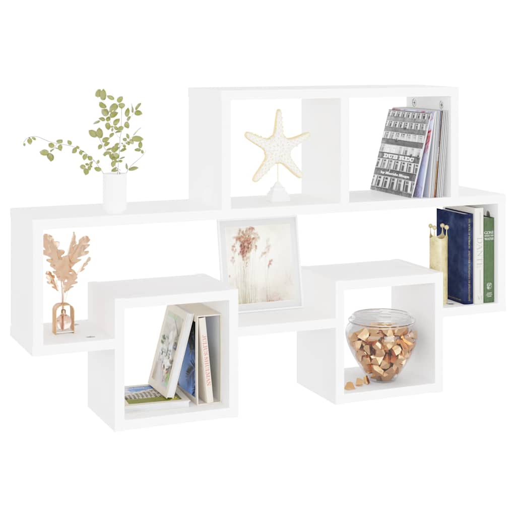 807250 vidaXL Car-shaped Wall Shelf White 82x15x51 cm Engineered Wood