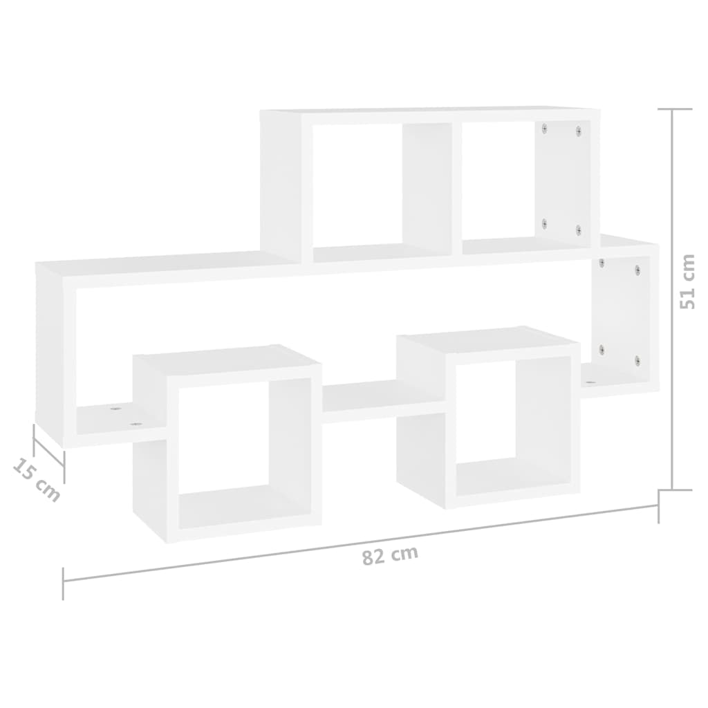 807250 vidaXL Car-shaped Wall Shelf White 82x15x51 cm Engineered Wood