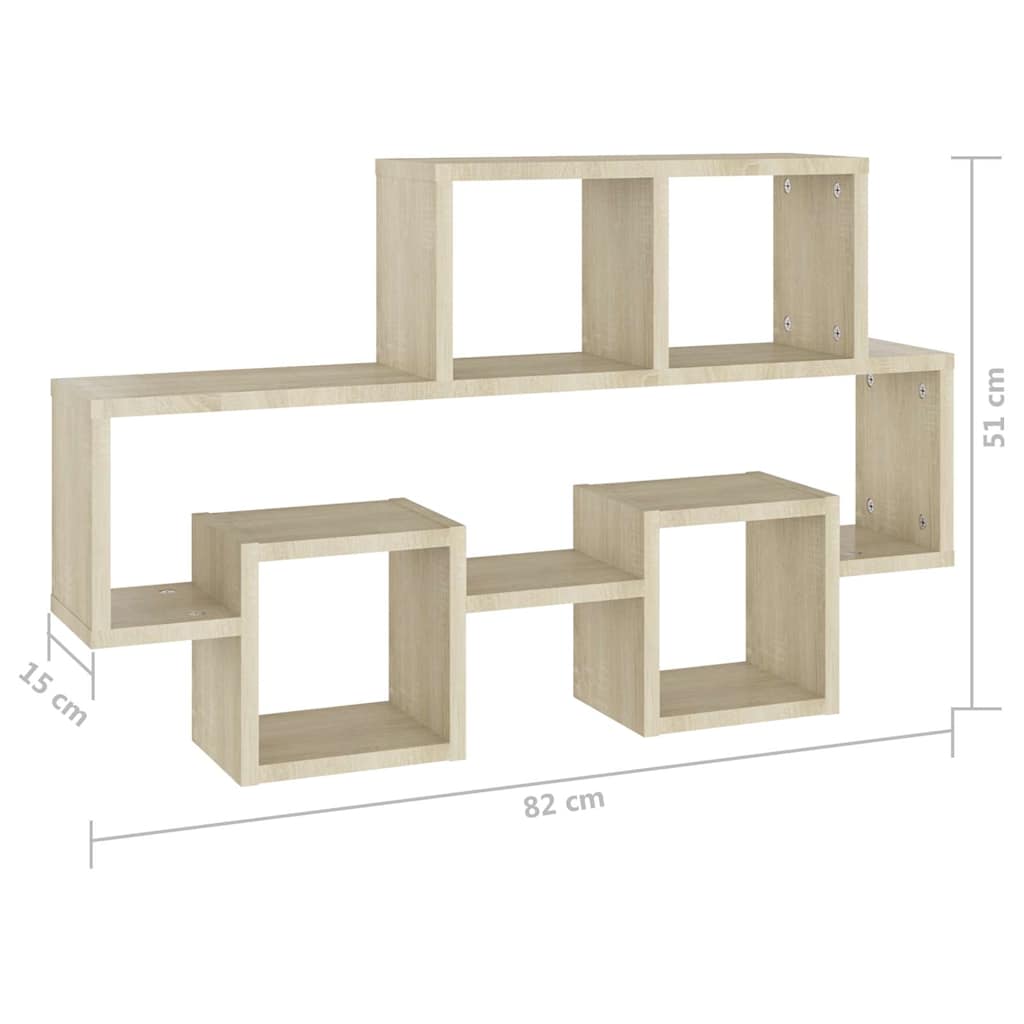 807253 vidaXL Car-shaped Wall Shelf Sonoma Oak 82x15x51 cm Engineered Wood