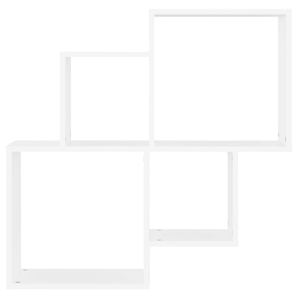 Wall Cube Shelf White 80x15x78.5 cm Engineered Wood