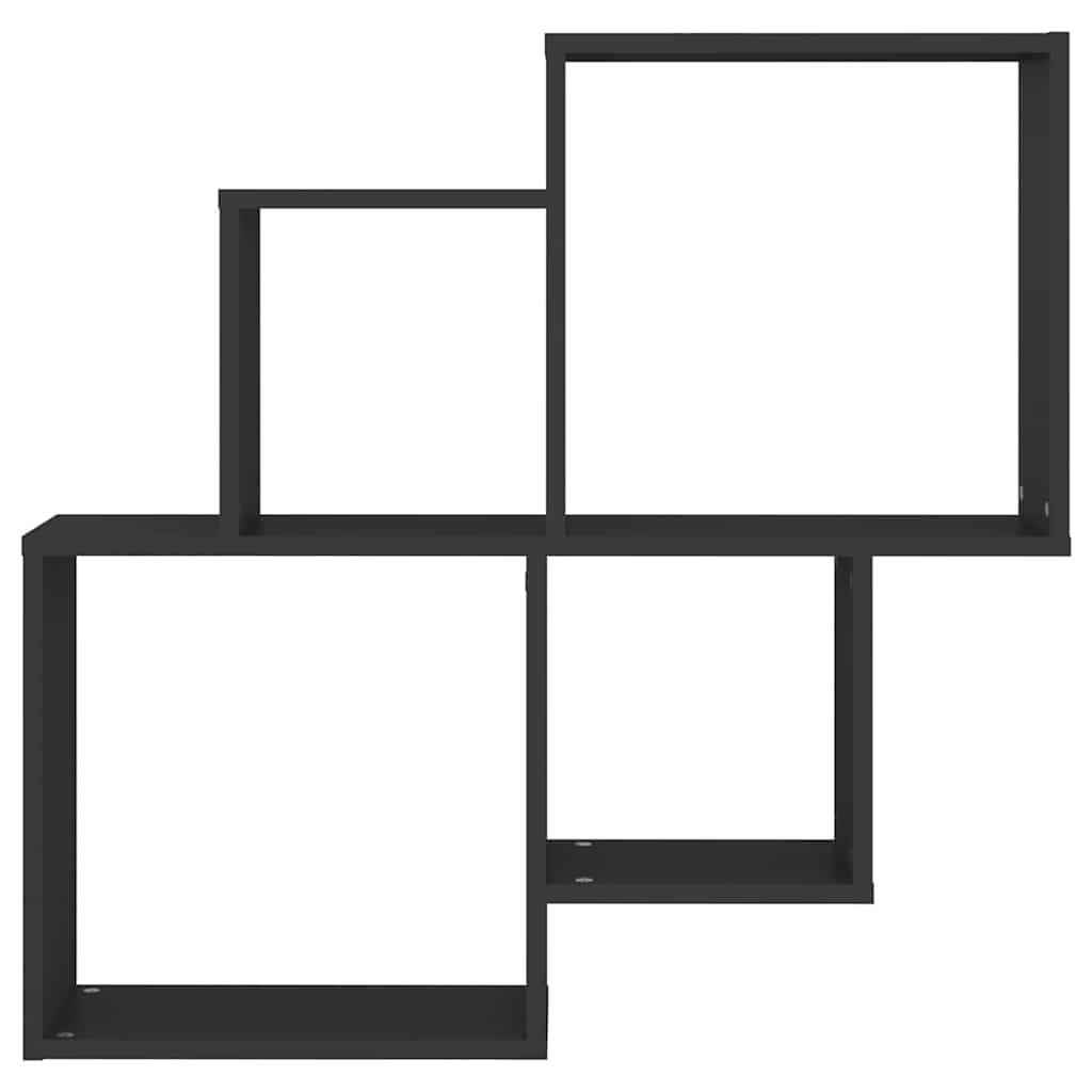 807260 vidaXL Wall Cube Shelf Black 80x15x78,5 cm Engineered Wood