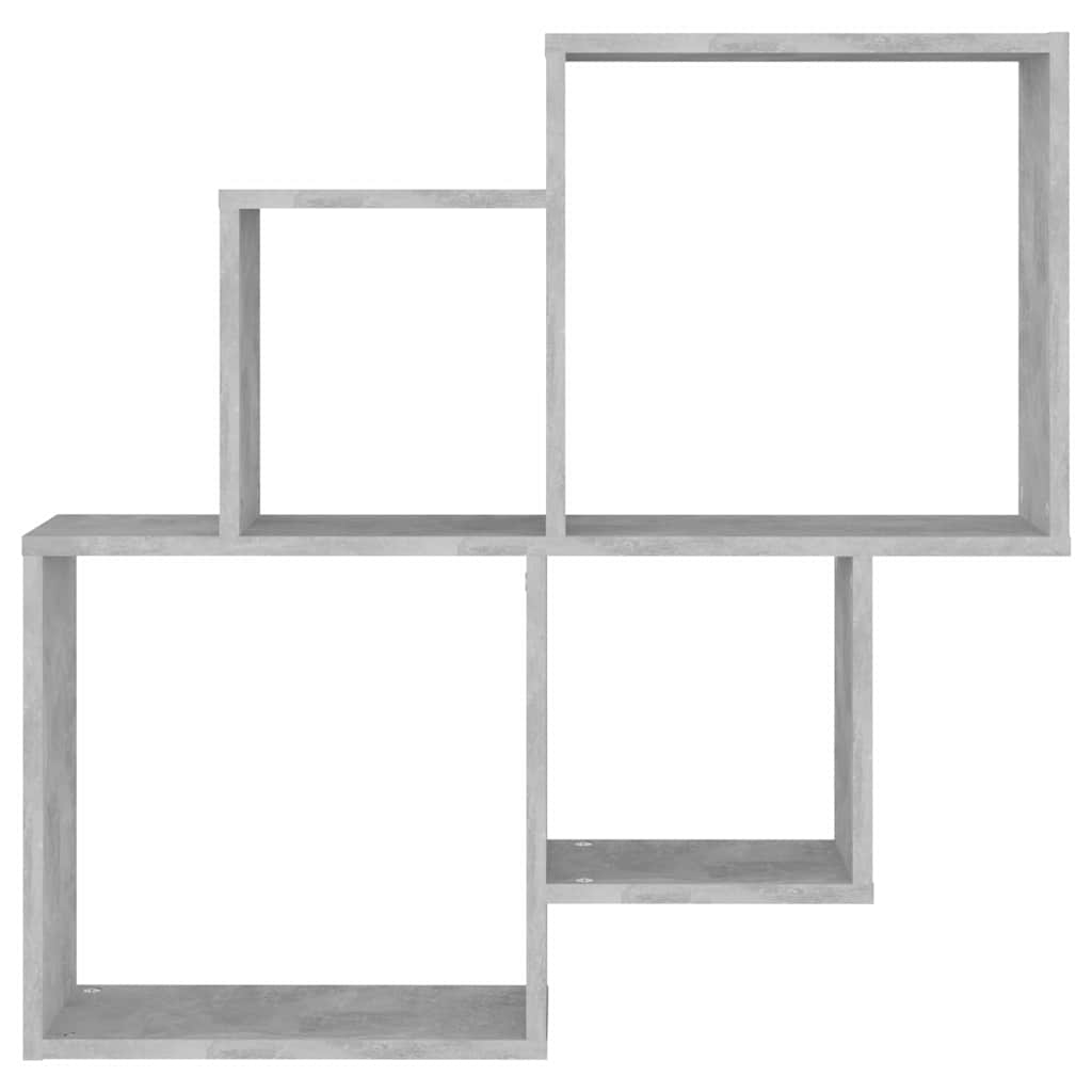 807263 vidaXL Wall Cube Shelf Concrete Grey 80x15x78,5 cm Engineered Wood