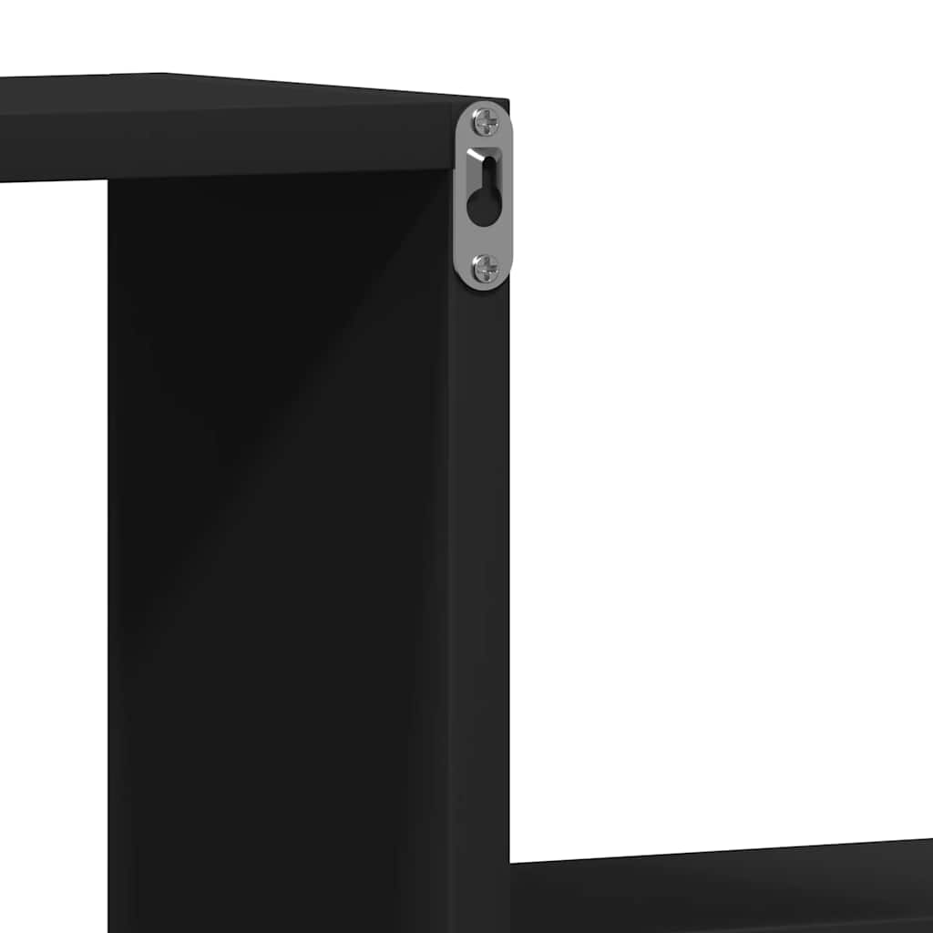 Wall Shelf 2 pcs Black 100x15x20 cm Engineered Wood