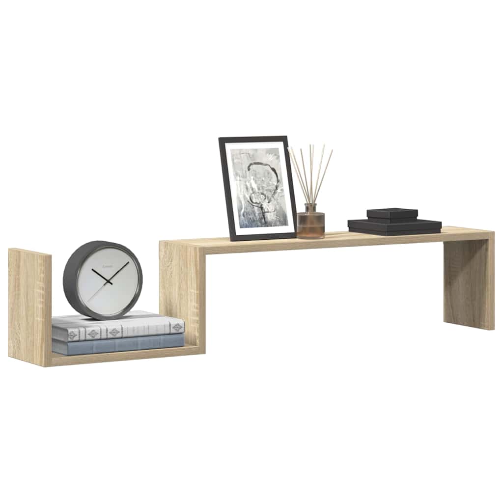Wall Shelf 2 pcs Sonoma Oak 100x15x20 cm Engineered Wood