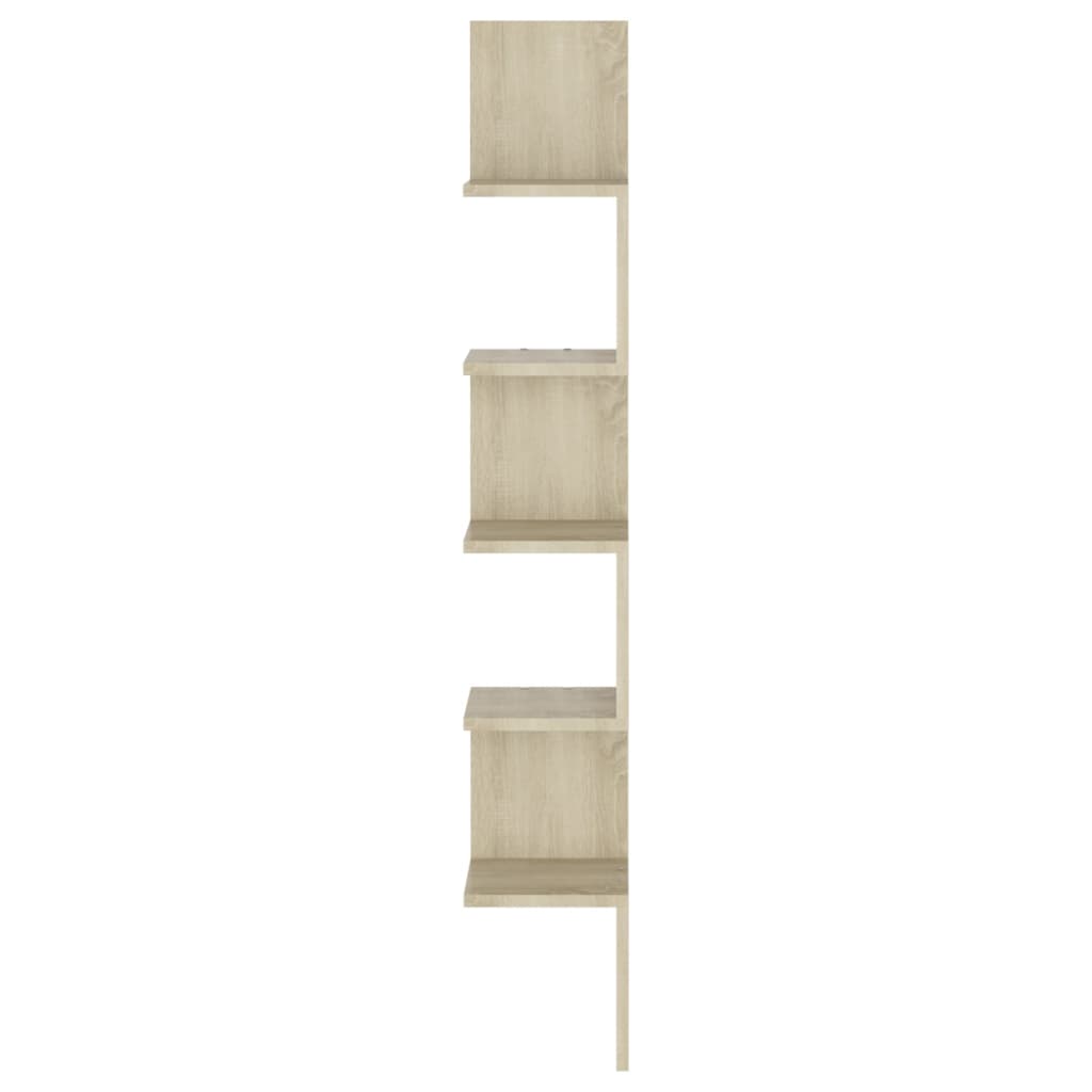 807280 vidaXL Wall Corner Shelf Sonoma Oak 20x20x127,5 cm Engineered Wood