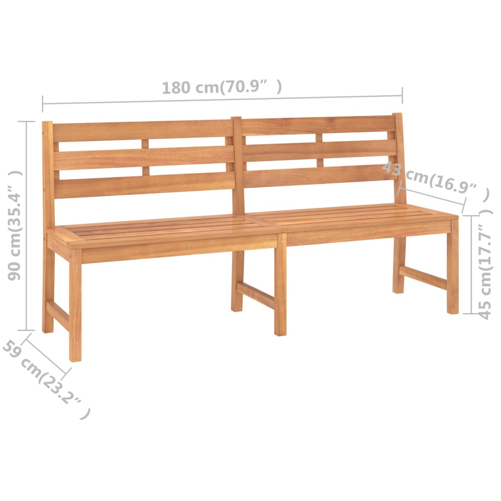 Garden Bench | Warm Wood Tone | Teak Wood | Large | Durable