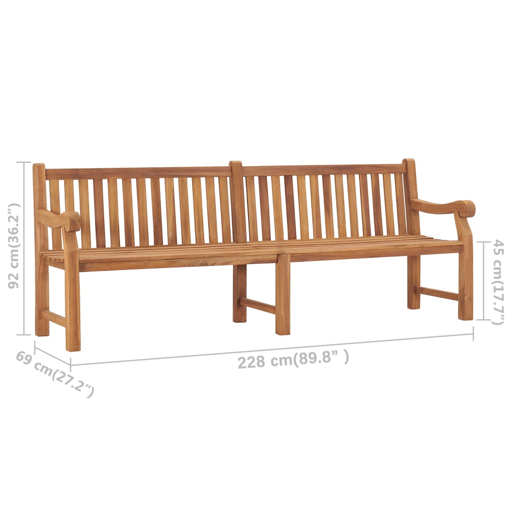 Garden Bench | Teak | Solid Teak Wood | Extra Large | Rectangular