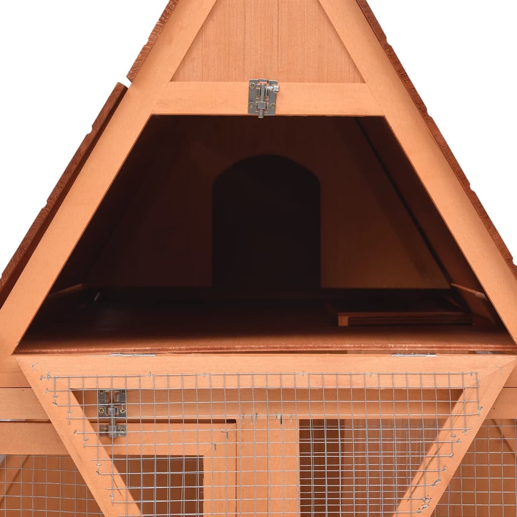 vidaXL Rabbit Hutch 152x127x109.5 cm Solid Firwood