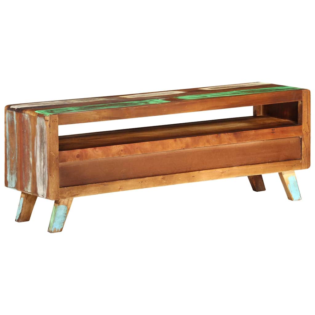 337063 vidaXL TV Cabinet Multicolour 110x30x40 cm Solid Reclaimed Wood