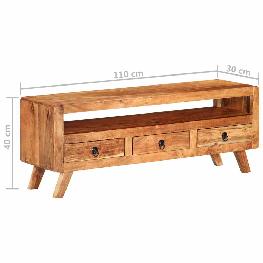337065 vidaXL TV Cabinet 110x30x40 cm Solid Acacia Wood