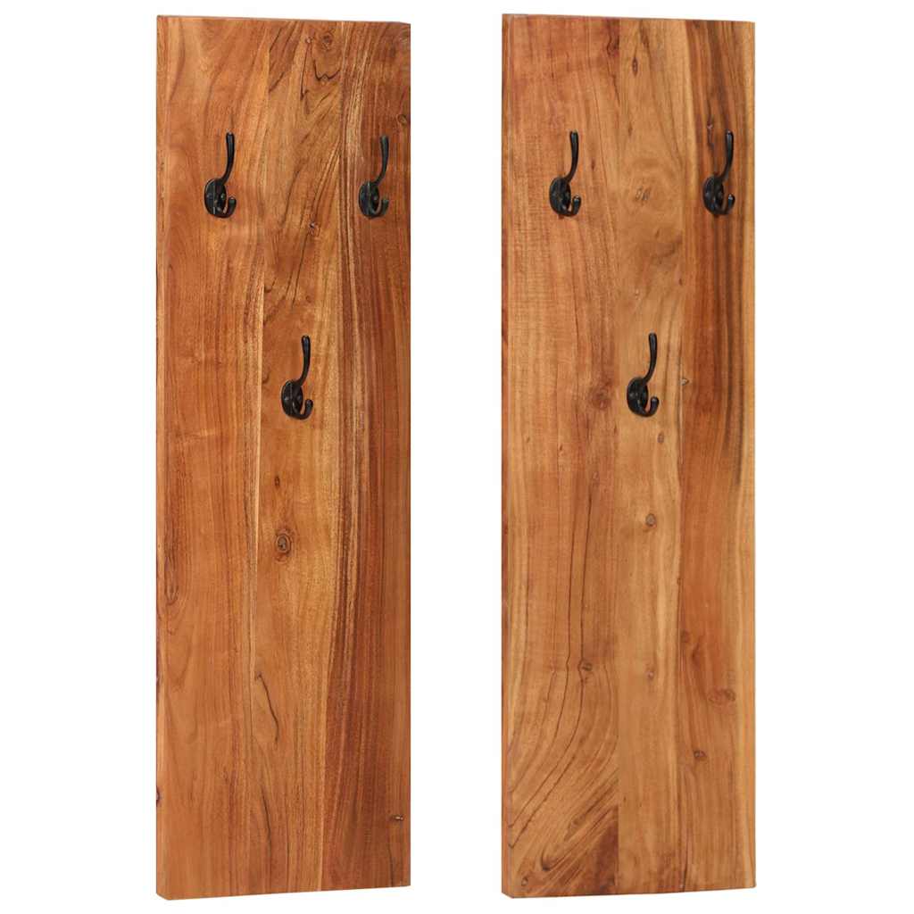 337068 vidaXL Wall-mounted Coat Racks 2 pcs 36x3x110 cm Solid Acacia Wood