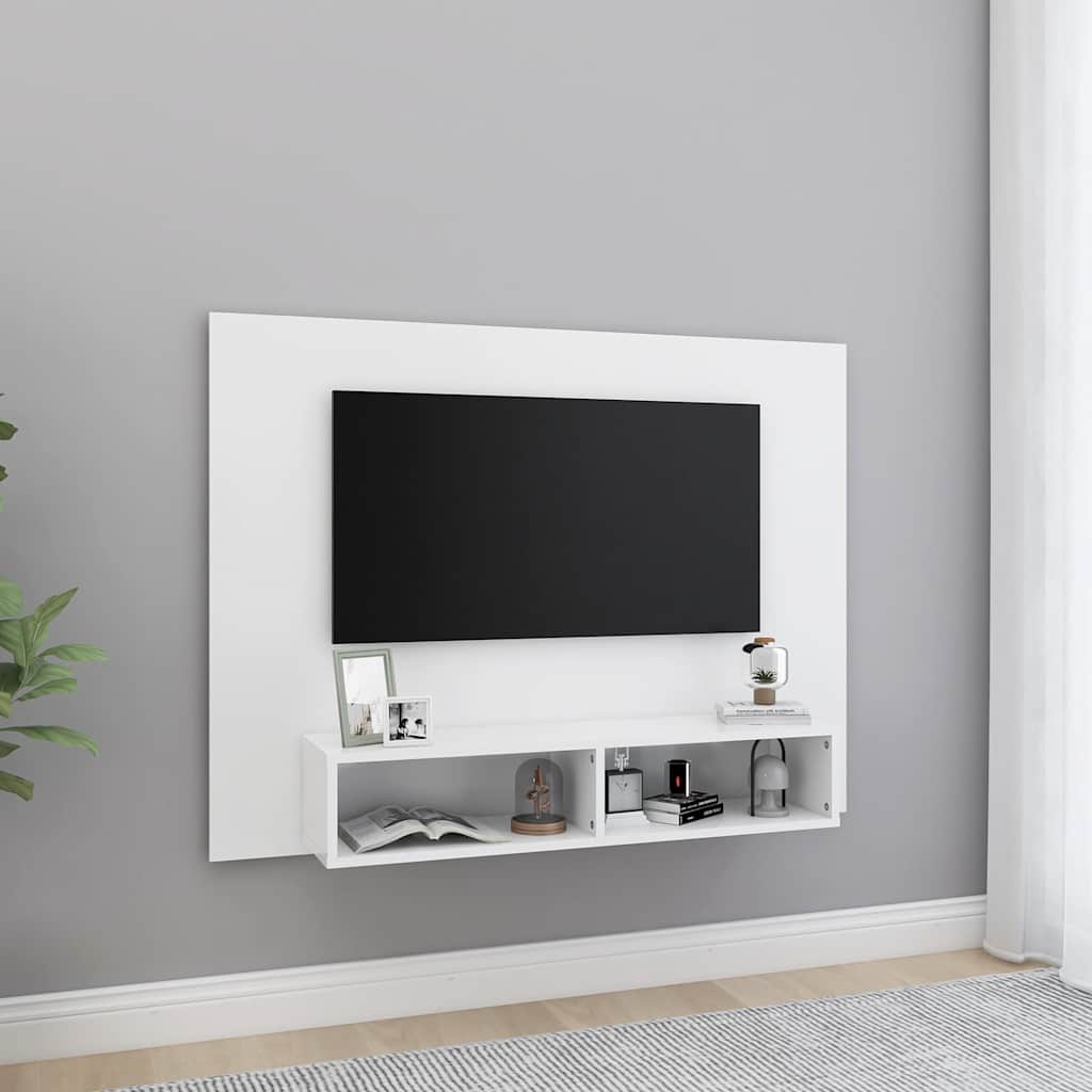 808269 vidaXL Wall TV Cabinet White 120x23,5x90 cm Engineered Wood