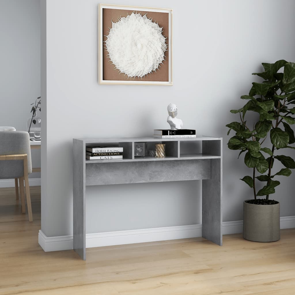 808309 vidaXL Console Table Concrete Grey 105x30x80 cm Engineered Wood