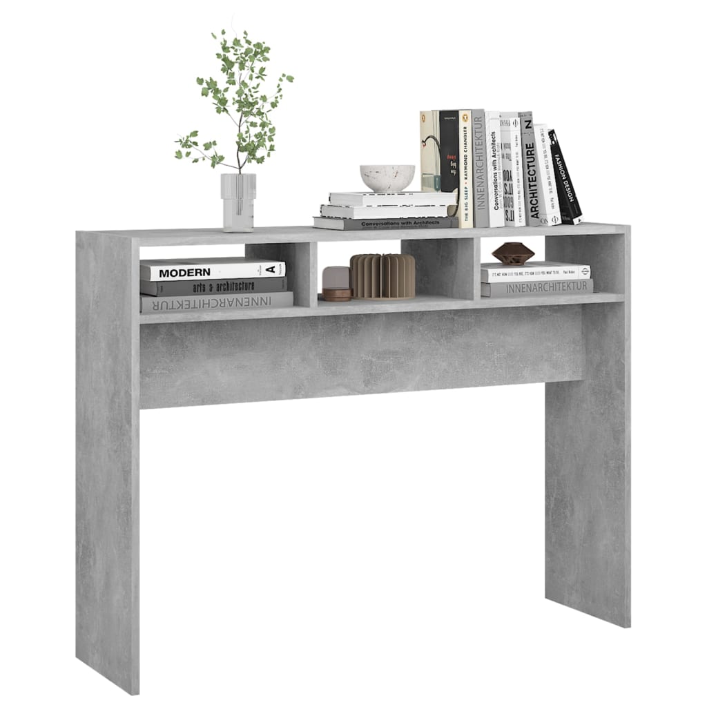 808309 vidaXL Console Table Concrete Grey 105x30x80 cm Engineered Wood