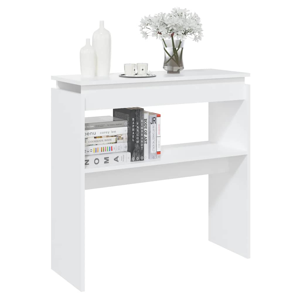 808314 vidaXL Console Table White 80x30x80 cm Engineered Wood
