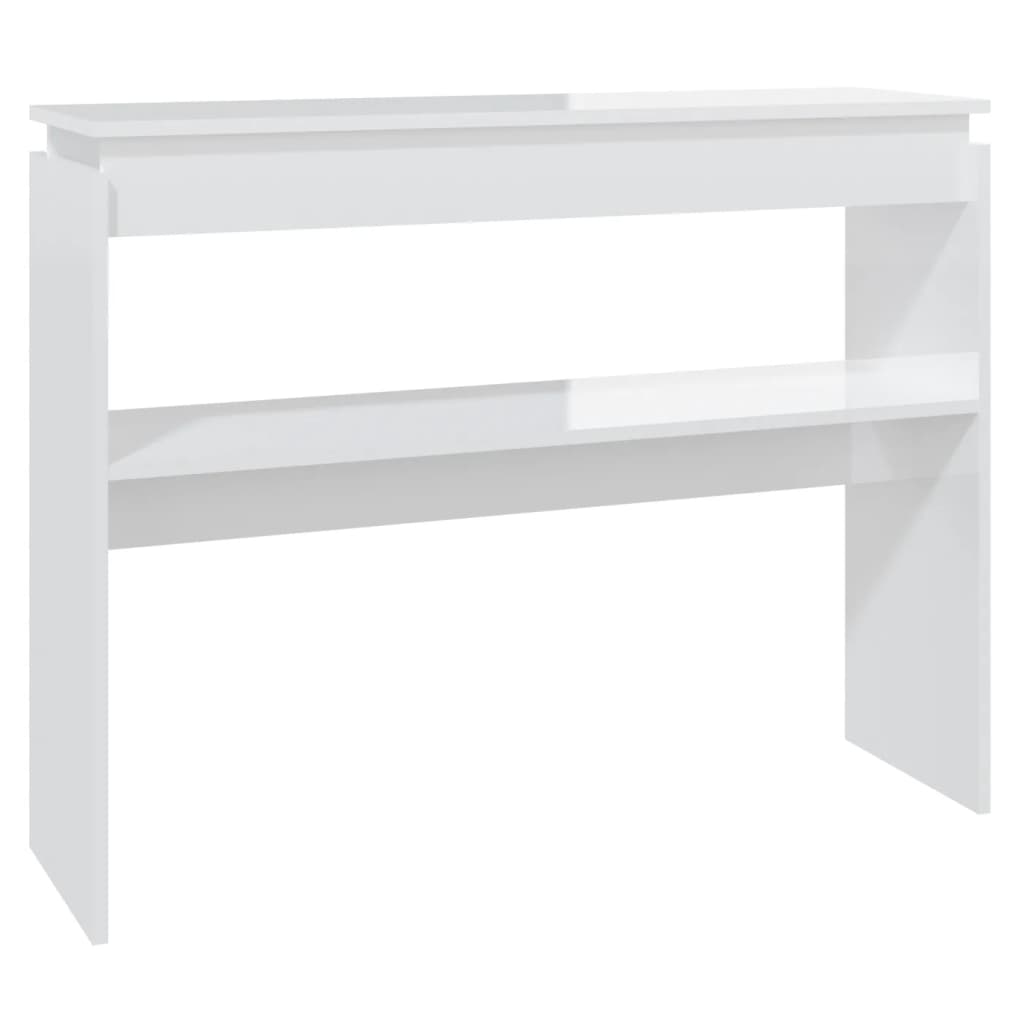 808329 vidaXL Console Table High Gloss White 102x30x80 cm Engineered Wood