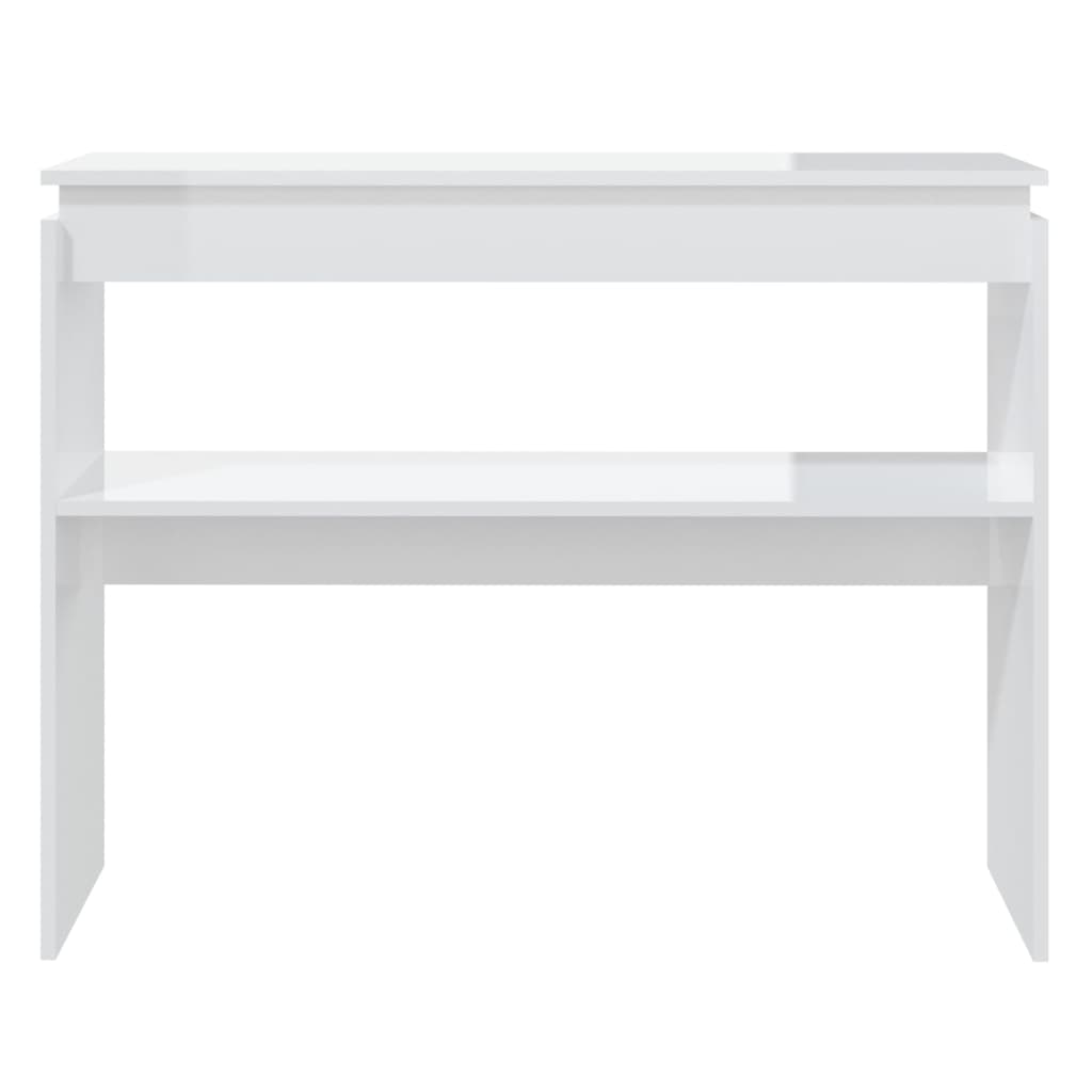 808329 vidaXL Console Table High Gloss White 102x30x80 cm Engineered Wood