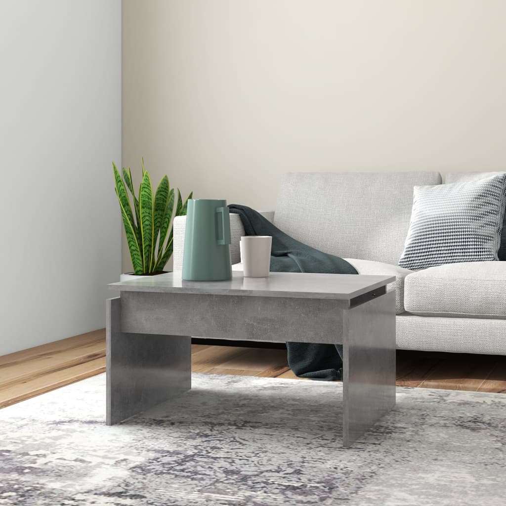 808336 vidaXL Coffee Table Concrete Grey 68x50x38 cm Engineered Wood