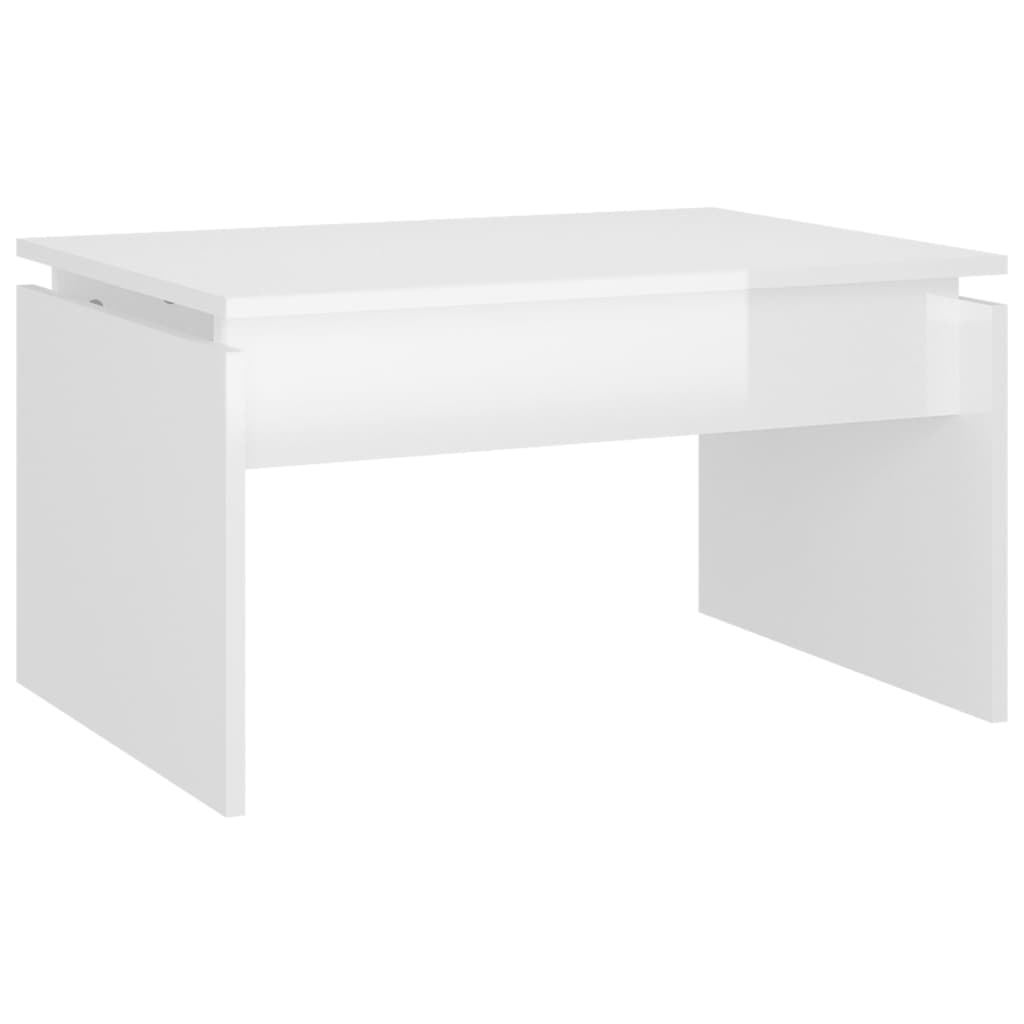 808338 vidaXL Coffee Table High Gloss White 68x50x38 cm Engineered Wood