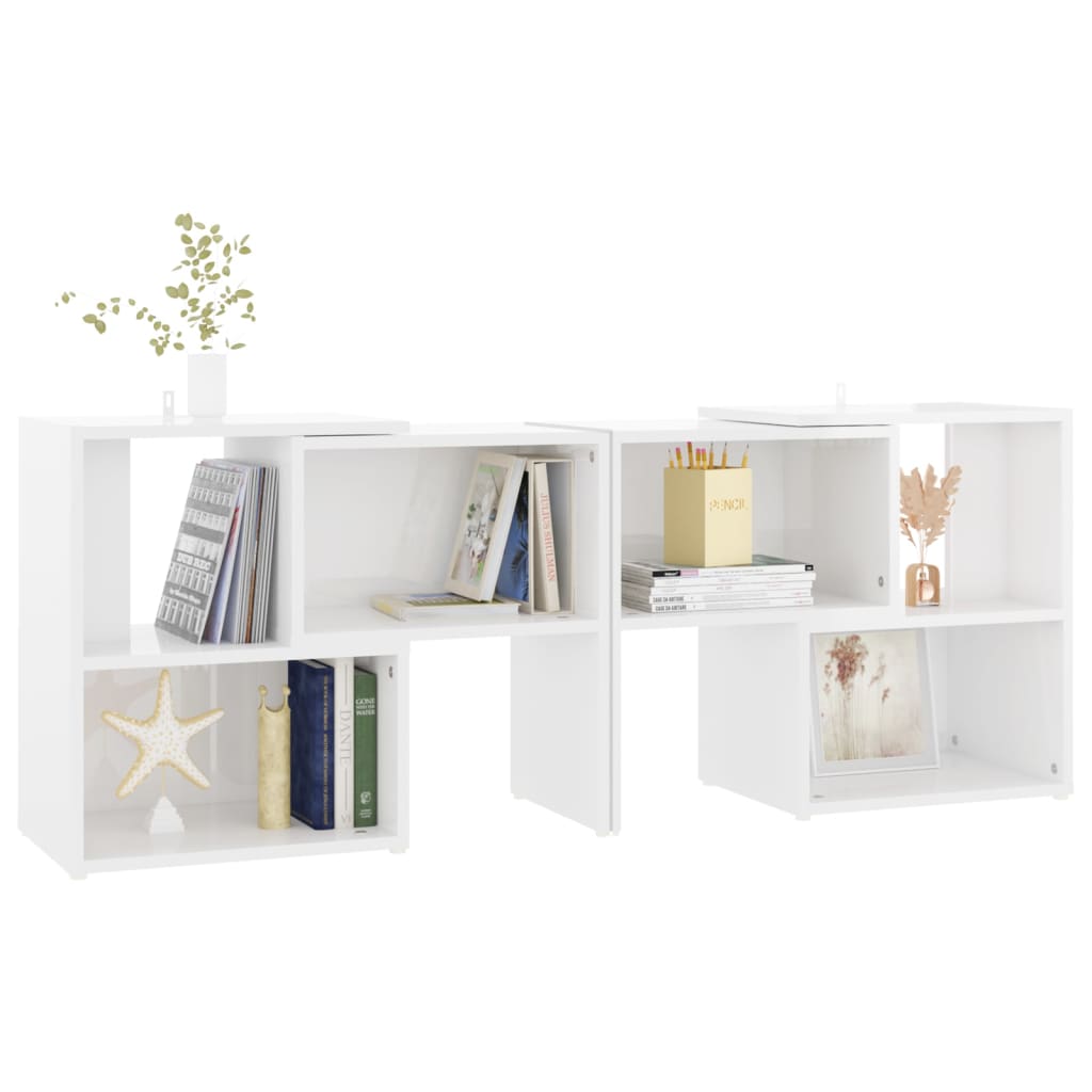 808356 vidaXL TV Cabinet High Gloss White 104x30x52 cm Engineered Wood