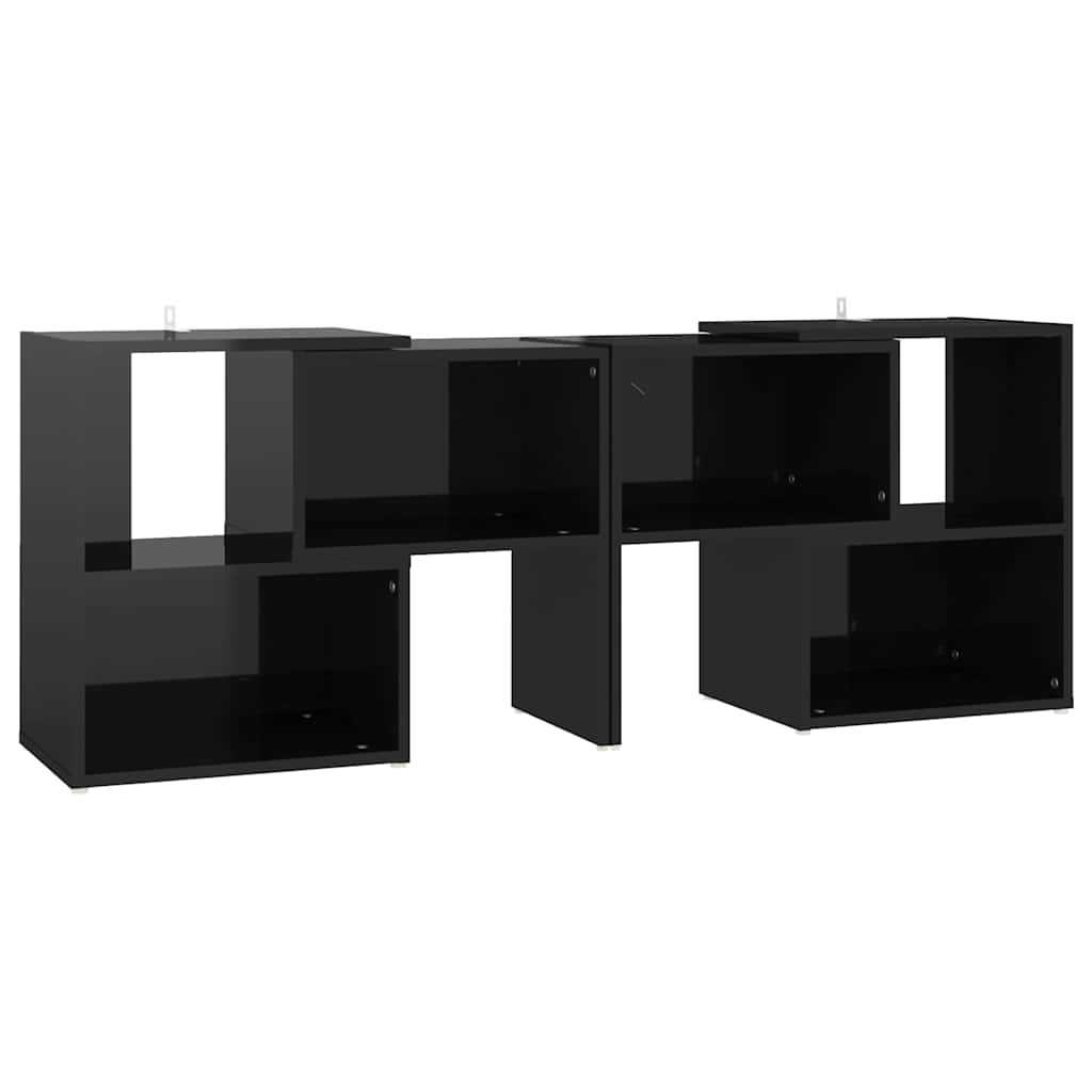 808357 vidaXL TV Cabinet High Gloss Black 104x30x52 cm Engineered Wood