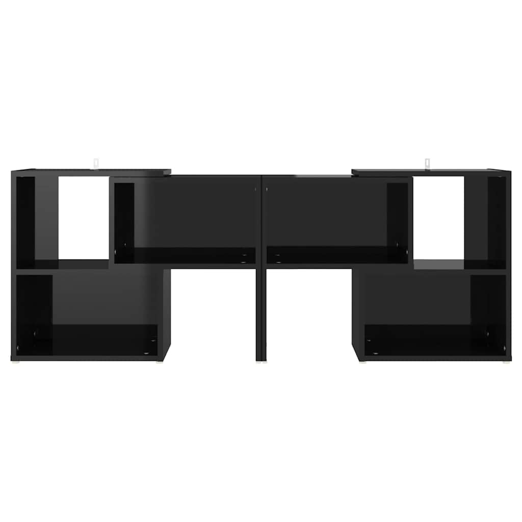 808357 vidaXL TV Cabinet High Gloss Black 104x30x52 cm Engineered Wood