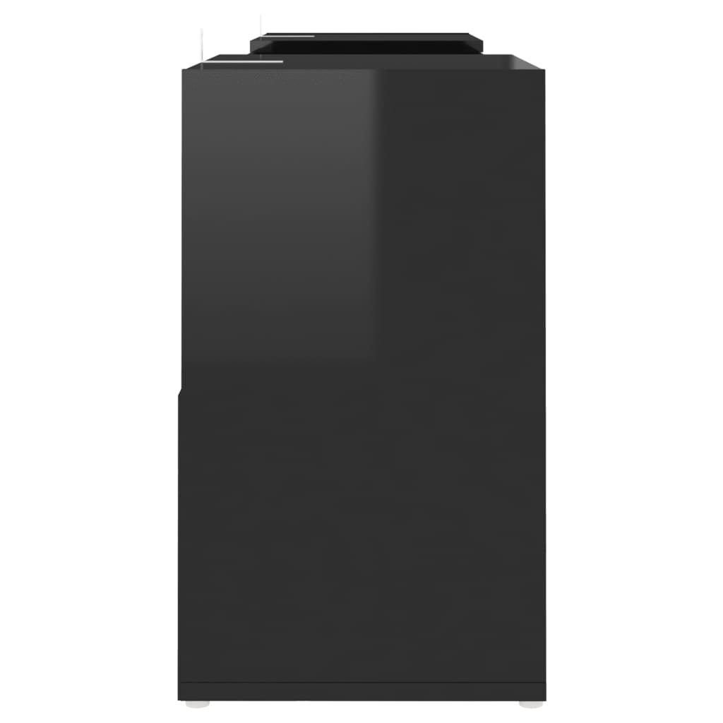 808357 vidaXL TV Cabinet High Gloss Black 104x30x52 cm Engineered Wood